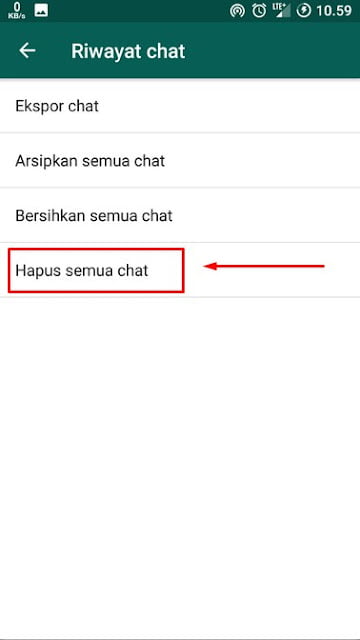 Cara Mengapus History Semua Chat Di Whatsapp